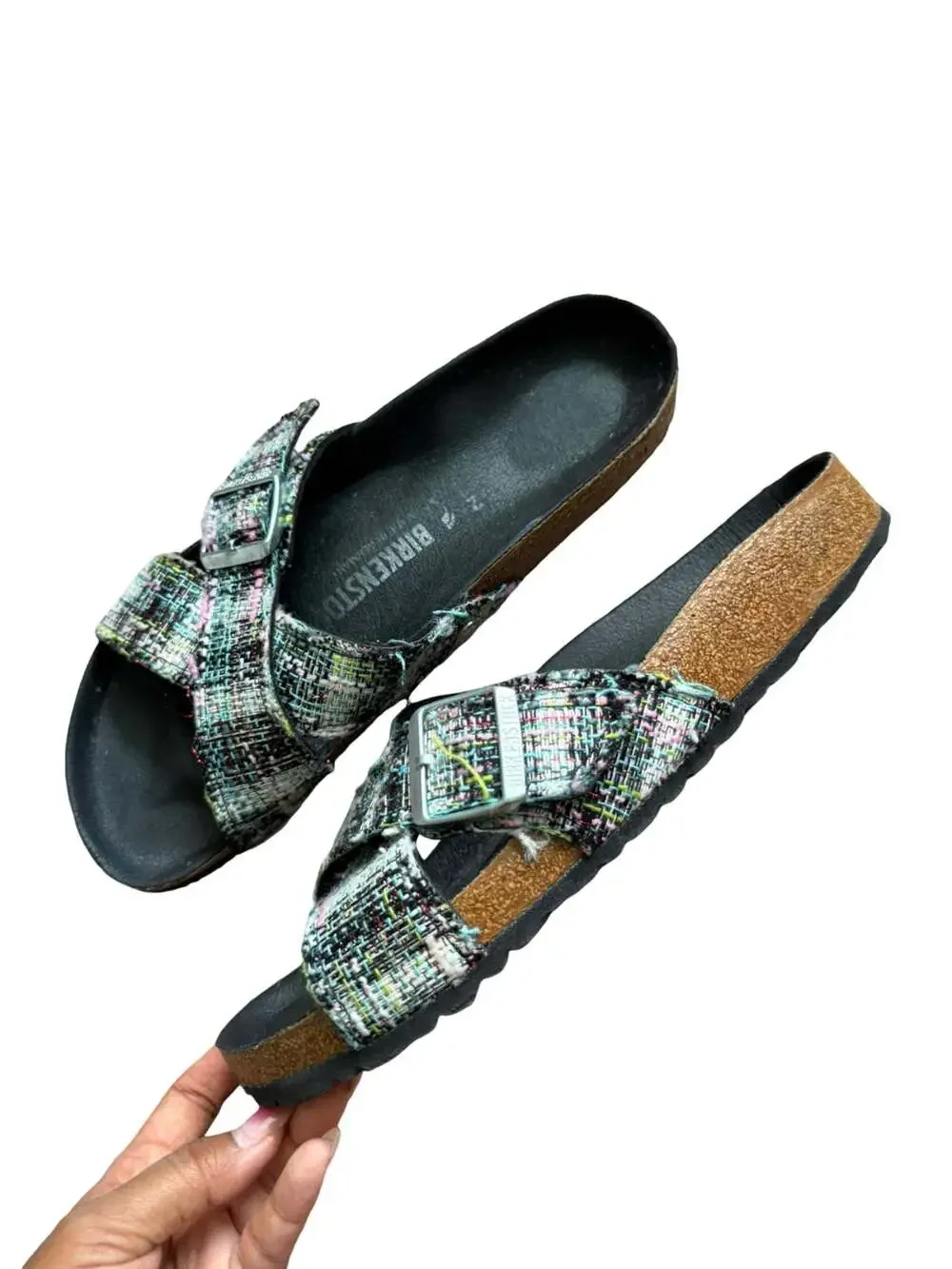 Birkenstock Siena Multicolor Festive Weave Criss Cross Sandals